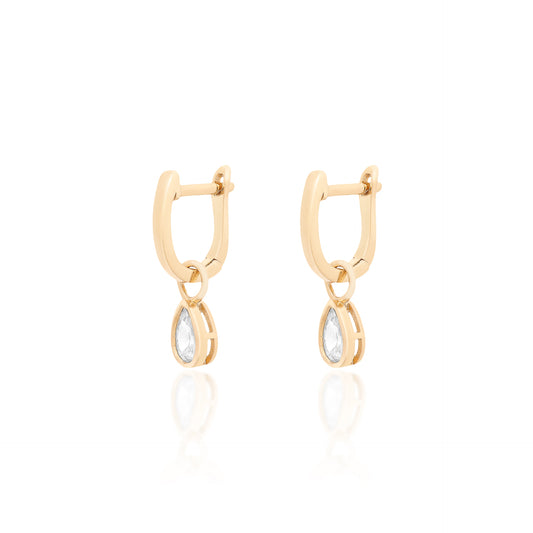 Argola Celeste  Drop Hoops