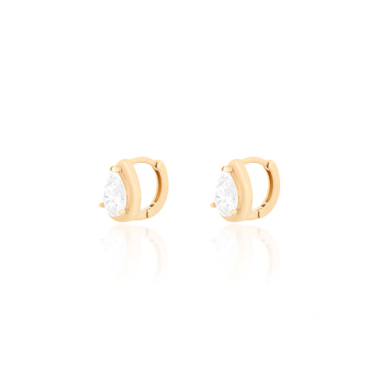 Argola Pear Drop Hoops