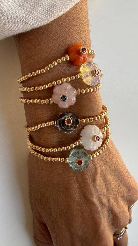 Pulseira flor pedras Capri