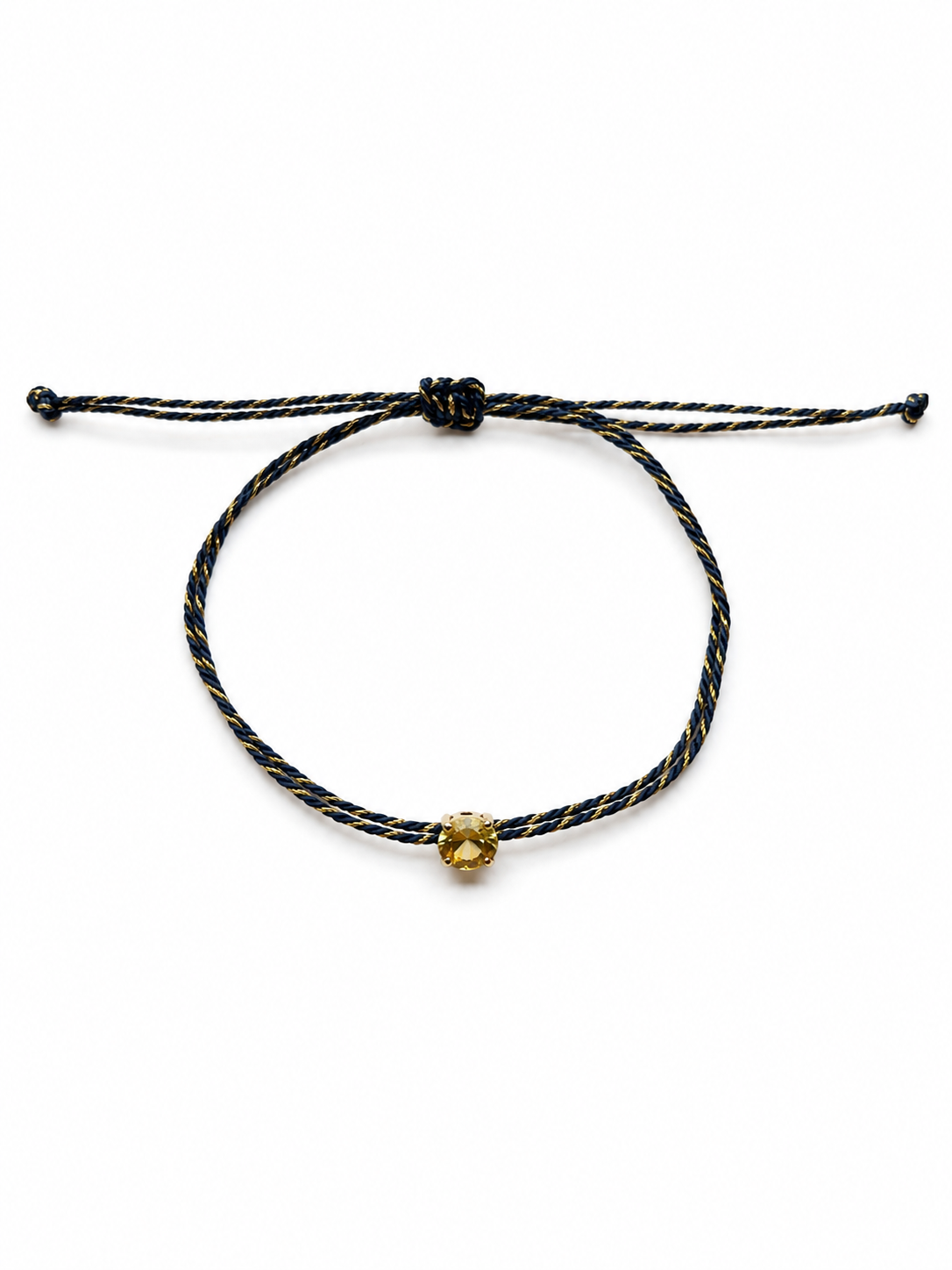Pulseira fio de seda com pedra berilo
