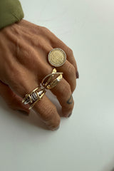 Anel 3 elos com moissanites