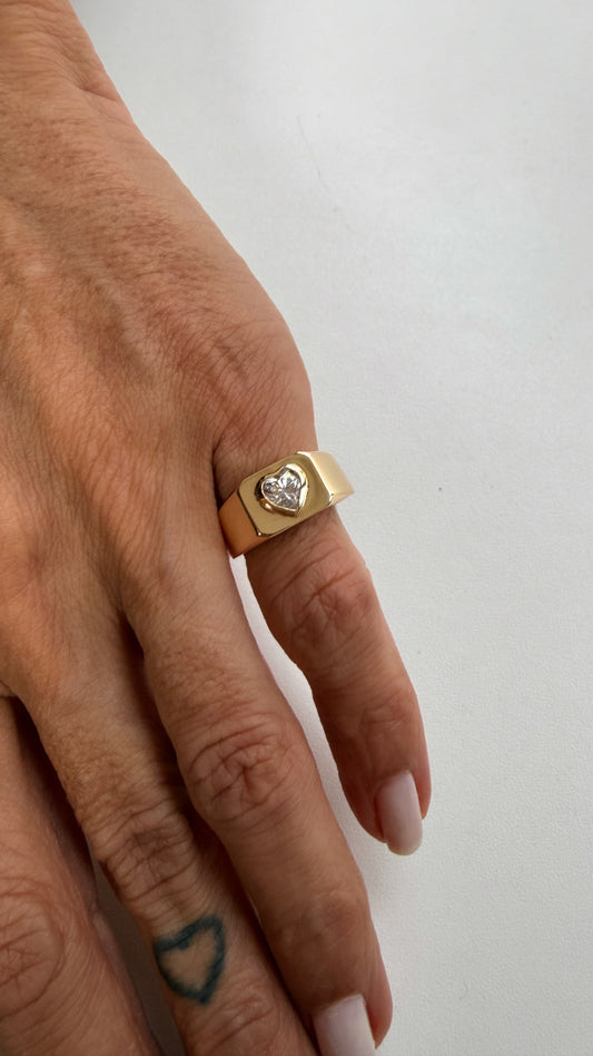 Anel mindinho Heart moissanite