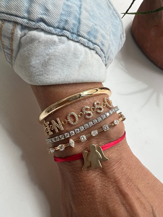 Pulseira anjo fio de seda