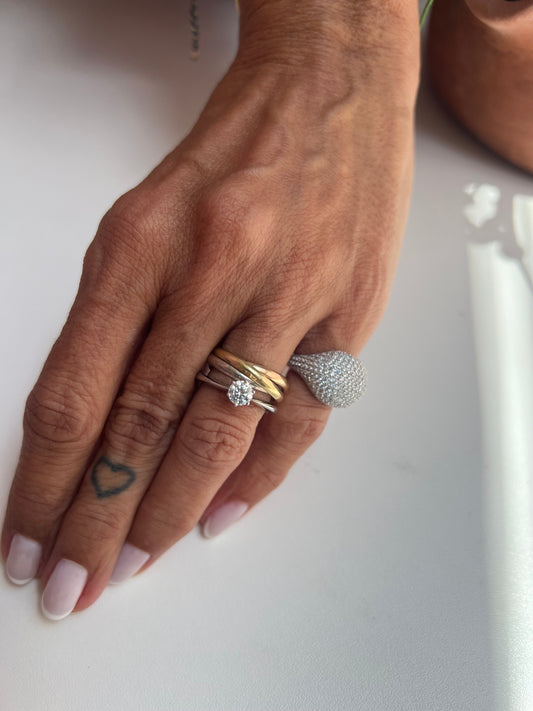 Anel mindinho abaulado