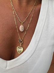 Pingente coração plissê