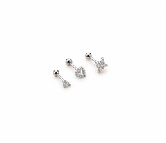 Trio piercing moissanite