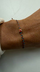 Pulseira fio de seda Safira laranja