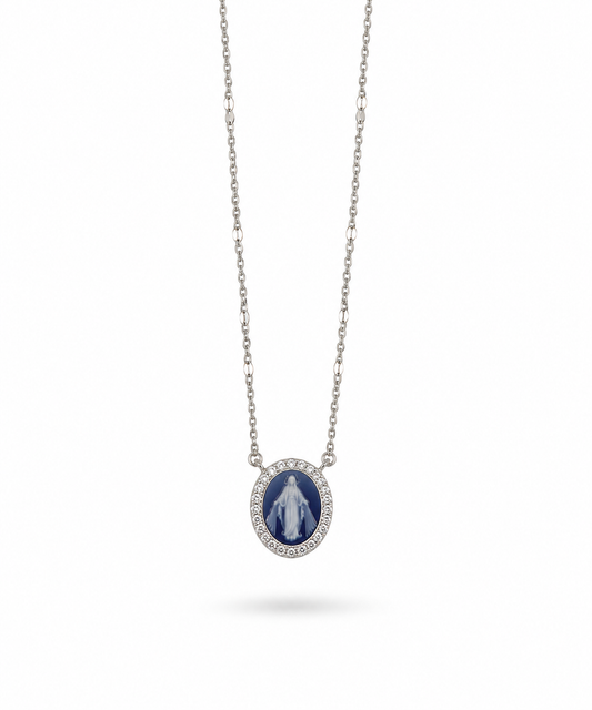 Colar Nossa Senhora das Graças moissanite