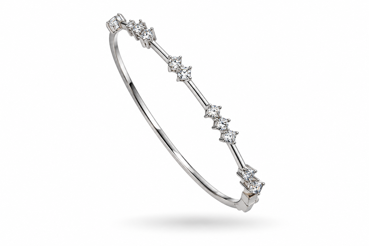 Bracelete fio faca moissanite Camila