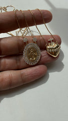 Medalha milagrosa flor Moissanite