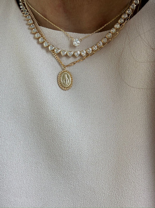 Colar medalha milagrosa metade elos