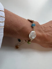 Pulseira pitangas pedras e Pérolas