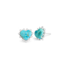 Brinco heart turquesa e Moissanites