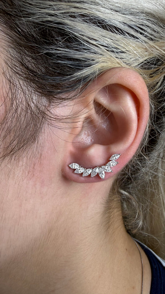 Earcuff pétalas Moissanite