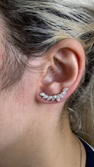 Earcuff pétalas Moissanite