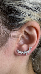 Earcuff pétalas Moissanite