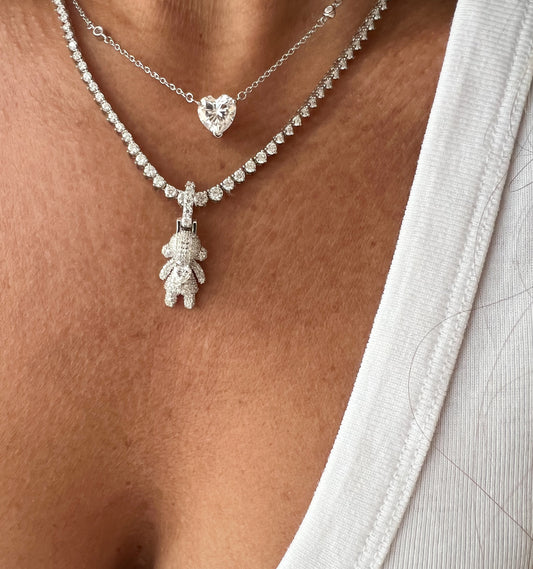 Pingente menina moissanite