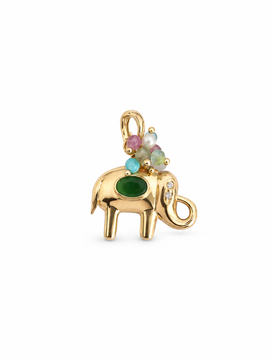 Pingente elefante pedras