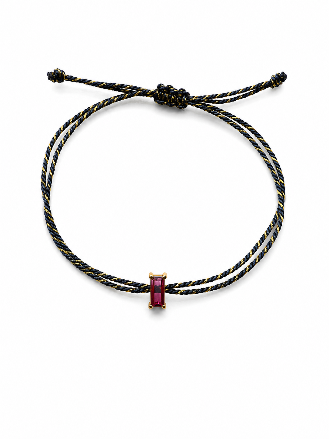 Pulseira fio de seda turmalina Rosa