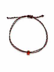 Pulseira fio de seda Safira laranja