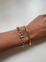 Pulseira pedras naturais e moissanite