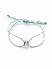 Pulseira fio de seda cristais