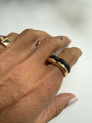 Anel Duplo Coração Brown