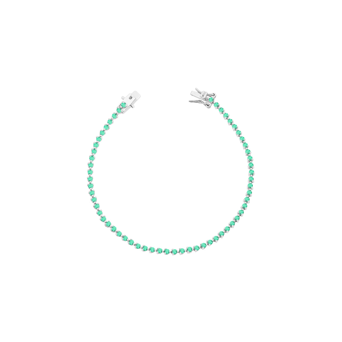 Pulseira riviera Esmeralda três garras 2mm