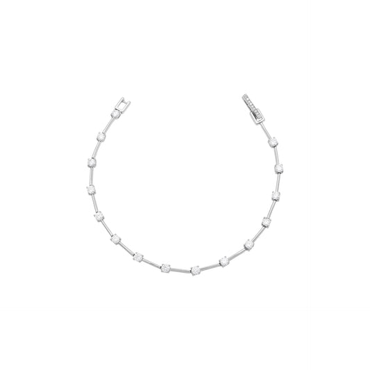 Pulseira Riviera fio faca moissanites 17cm