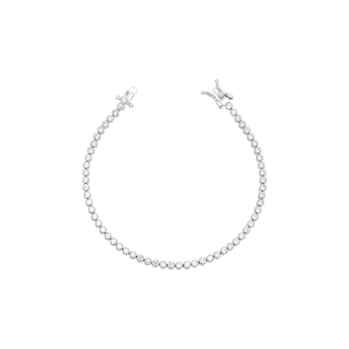 Pulseira riviera redonda cravação coroa