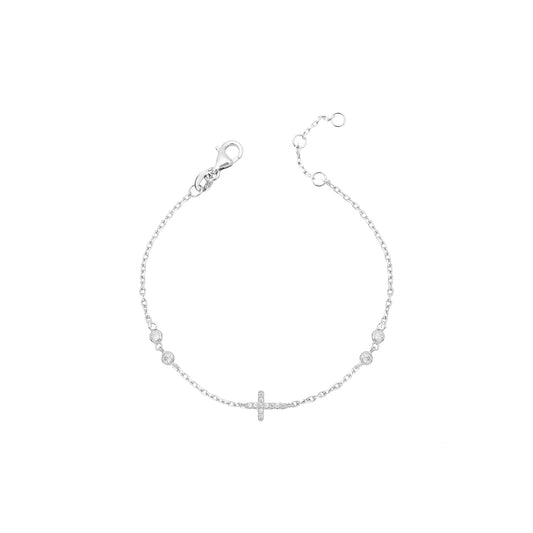 Pulseira cruz moissanite