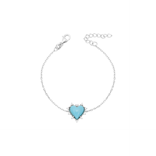 Pulseira coração turquesa