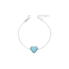Pulseira coração turquesa