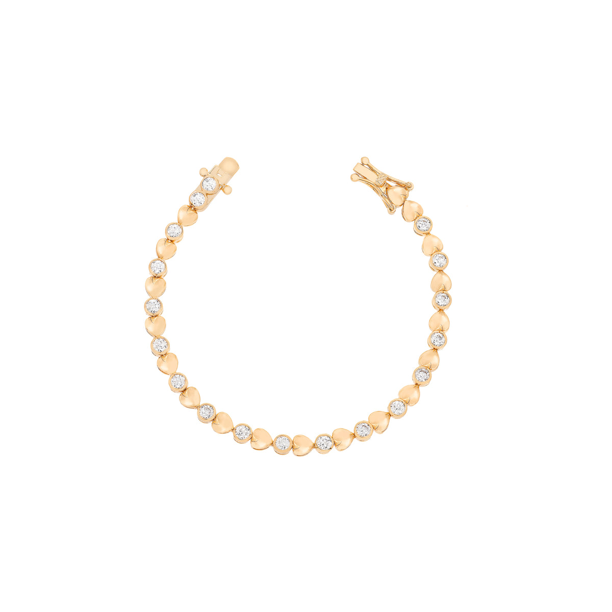 Pulseira plaquinha corações de 3mm