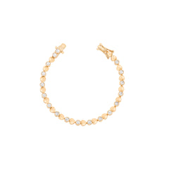 Pulseira plaquinha corações de 3mm