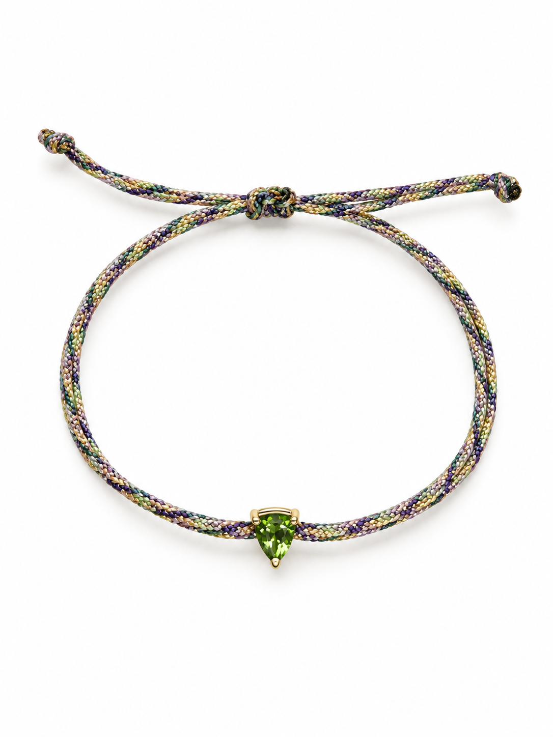 Pulseira fio de seda turmalina Paraíba trillion