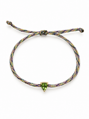 Pulseira fio de seda turmalina Paraíba trillion