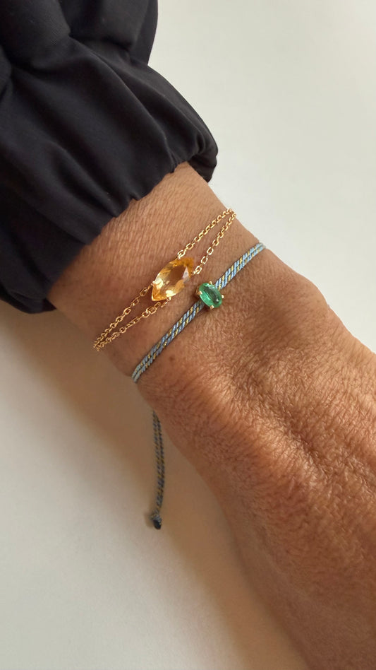 Pulseira navete citrino