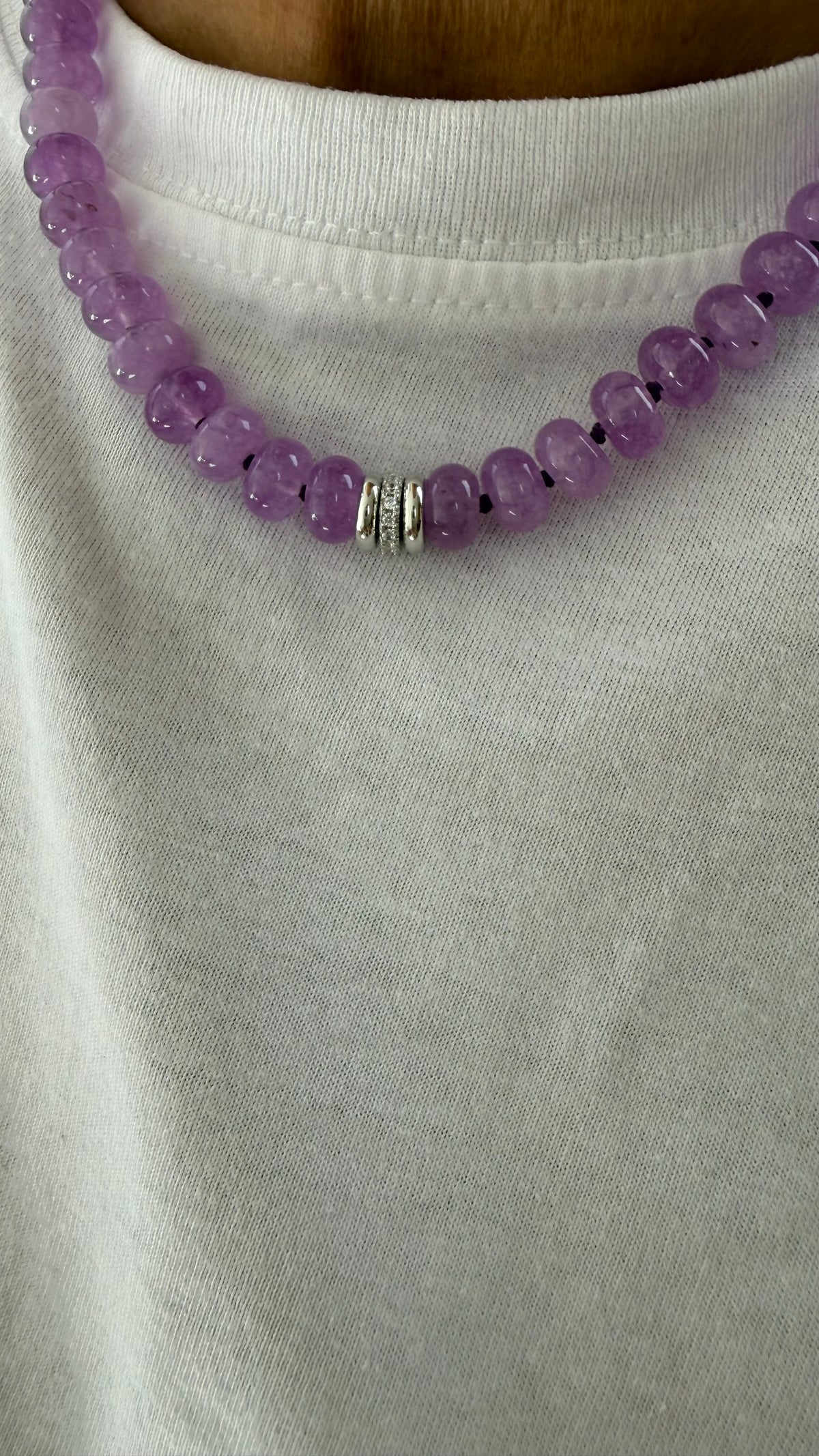 Colar pedras com Moissanites