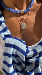 Colar medalha milagrosa Moissanites cravação coroa