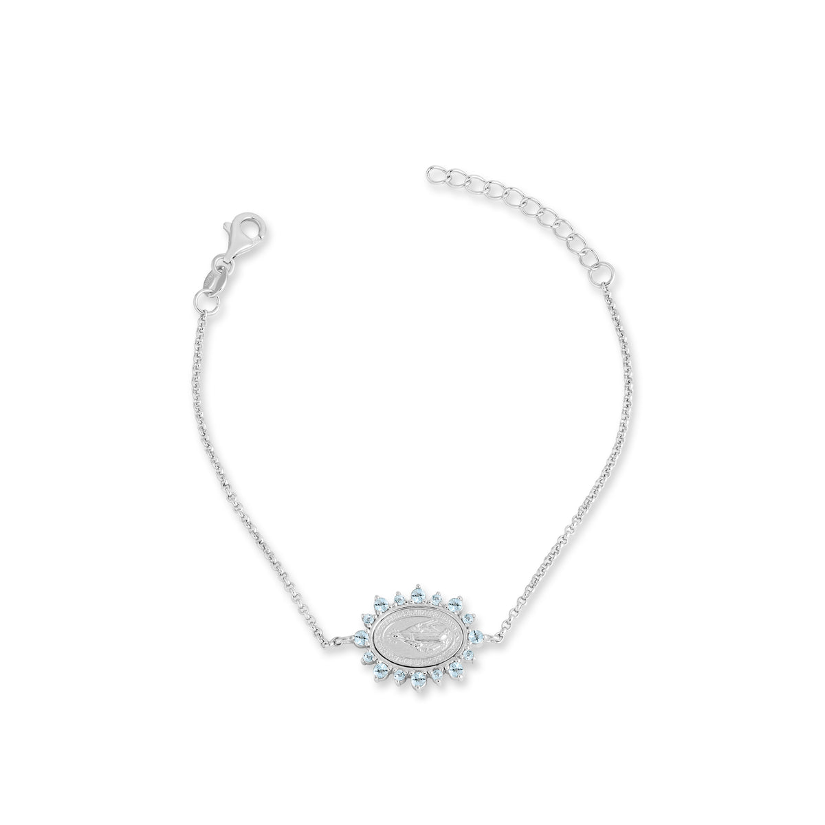Pulseira medalha milagrosa pedras naturais