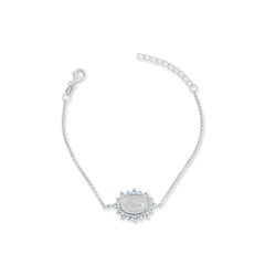 Pulseira medalha milagrosa pedras naturais