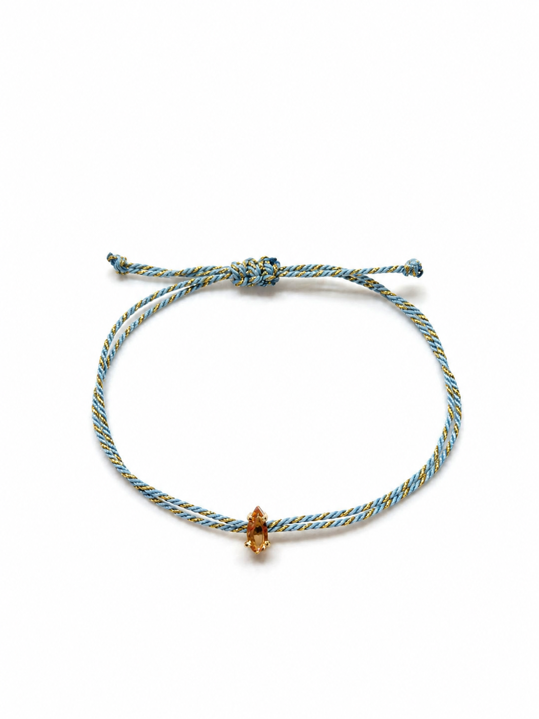 Pulseira fio de seda gota Topázio Imperial