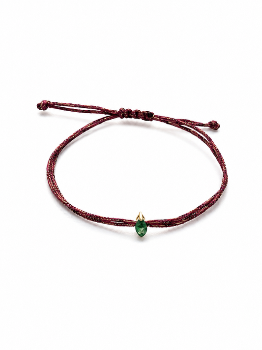 Pulseira esmeralda navete 4X6mm