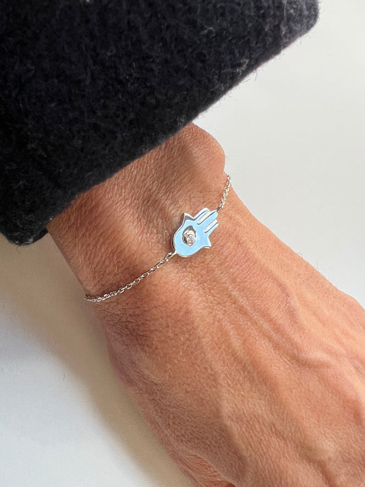 Pulseira Hamsa ( mão de Fátima )