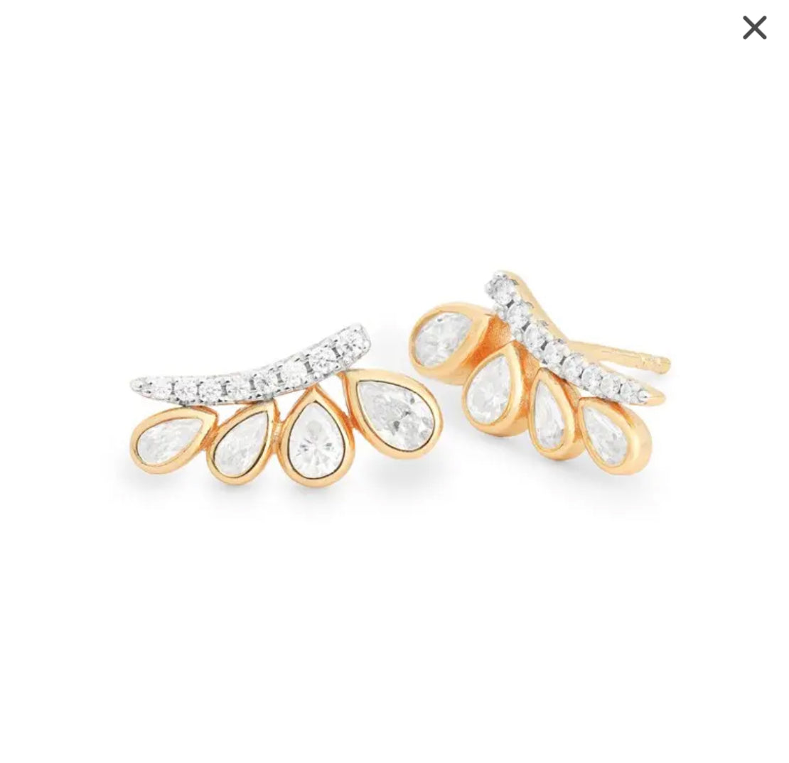 Earcuff pétalas Moissanites