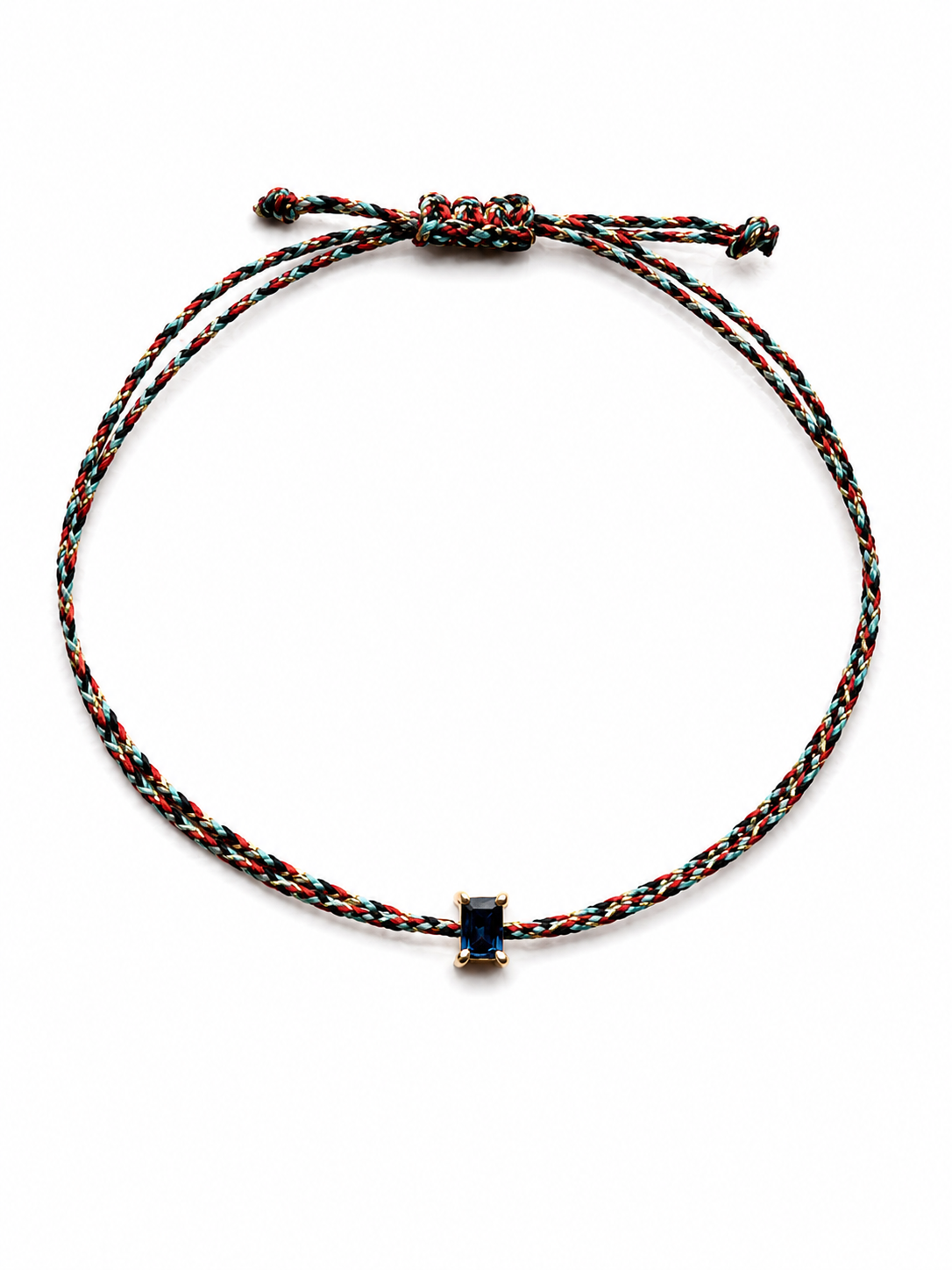 Pulseira fio de seda Safira azul