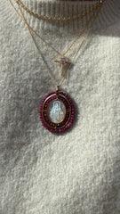 Pingente Medalha milagrosa rubis
