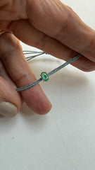Pulseira esmeralda oval 4X6mm