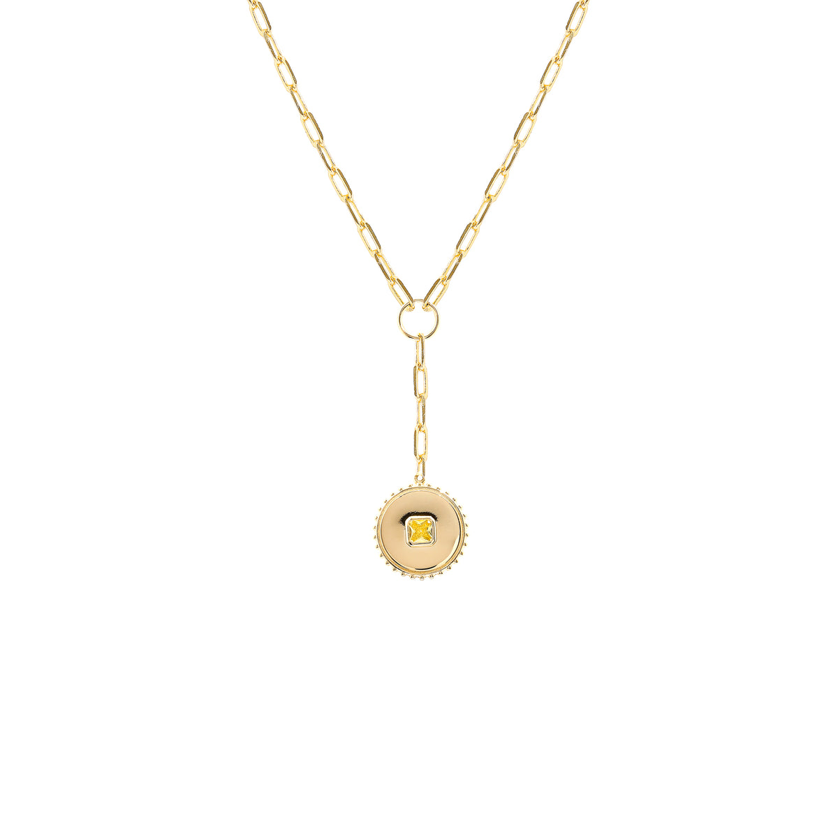 Colar lariat yellow fancy